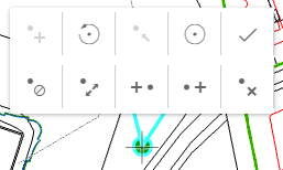 Additional options after selecting a vertex in crosshair mode Additional options after selecting a vertex in crosshair mode