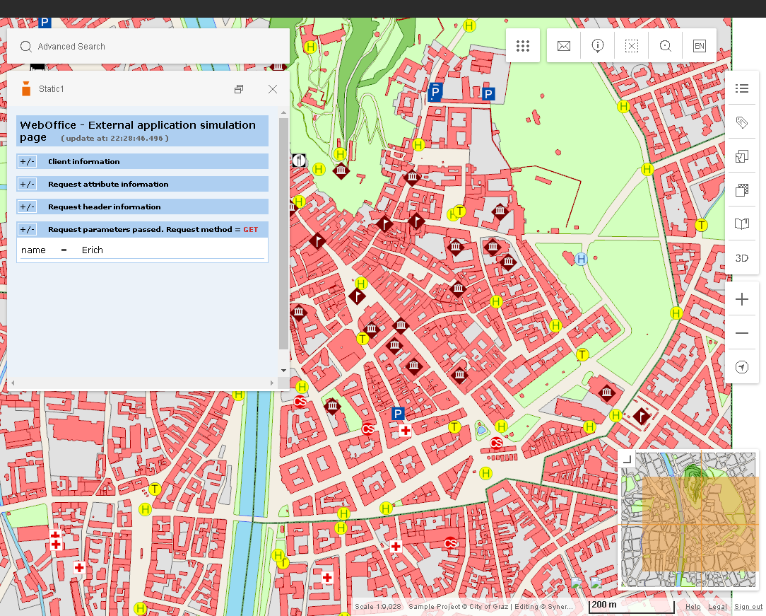 Simple Custom tool with display mode iFrame and a Position as window type in WebOffice flex client
