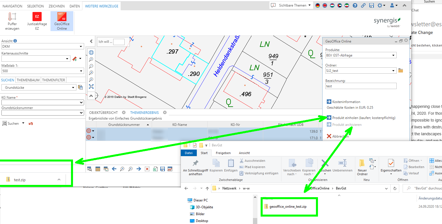 GeoOffice online custom tool client