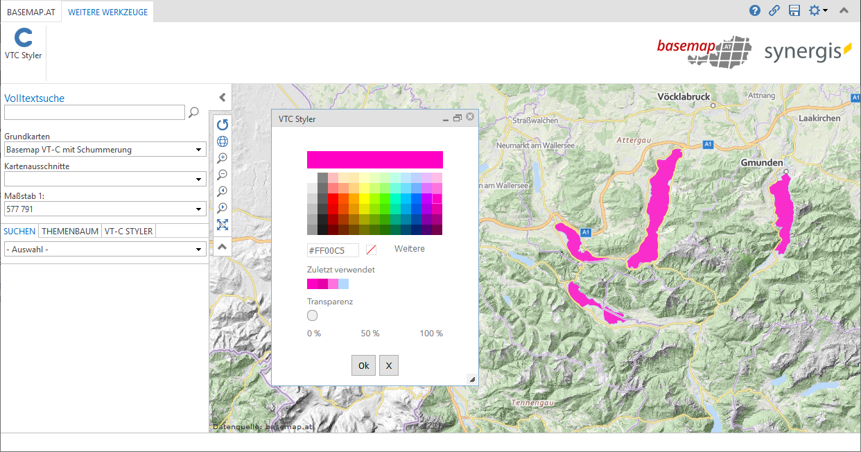 VTC Styler im WebOffice core Client