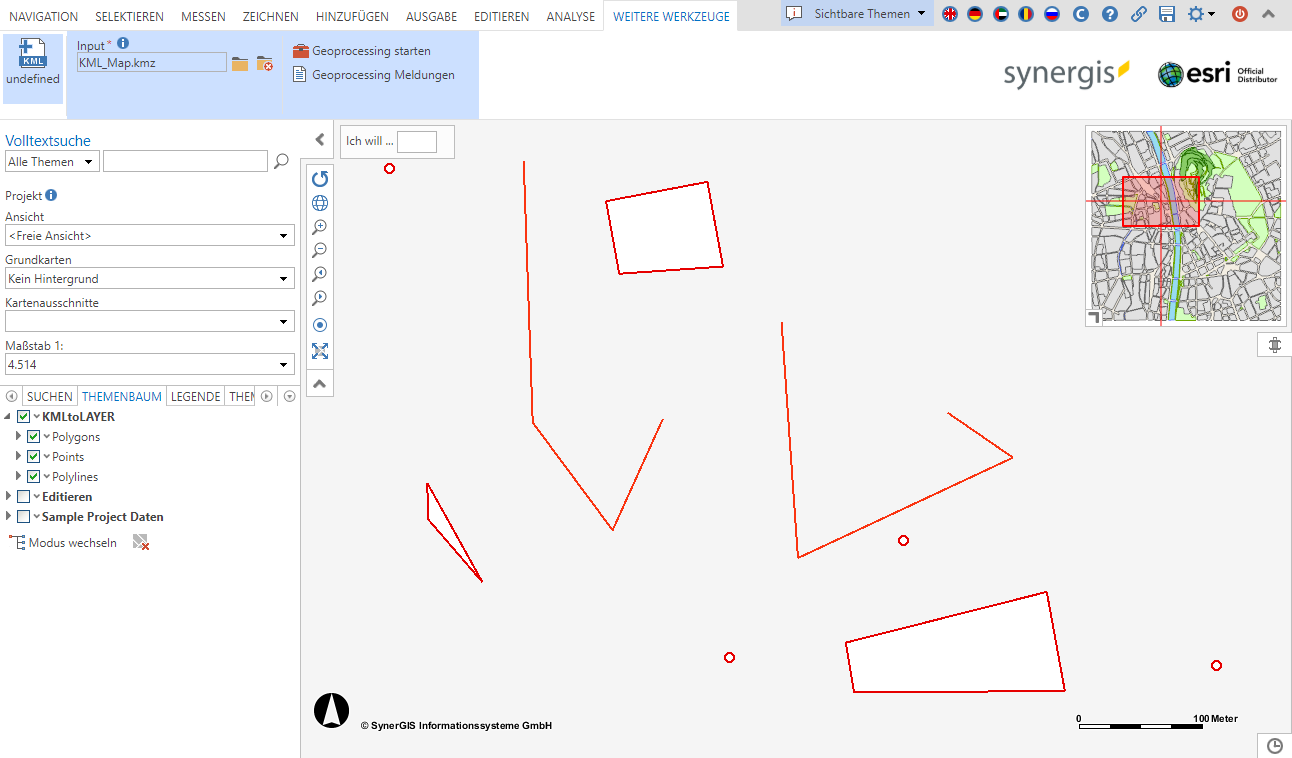 Result of the Geoprocessing tool in the WebOffice core Client Result of the Geoprocessing tool in the WebOffice core Client