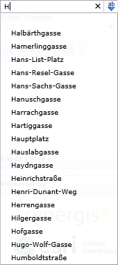 Value list with auto completion