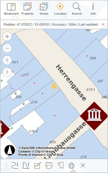 Zoom to position in the WebOffice mobile client - phone mode