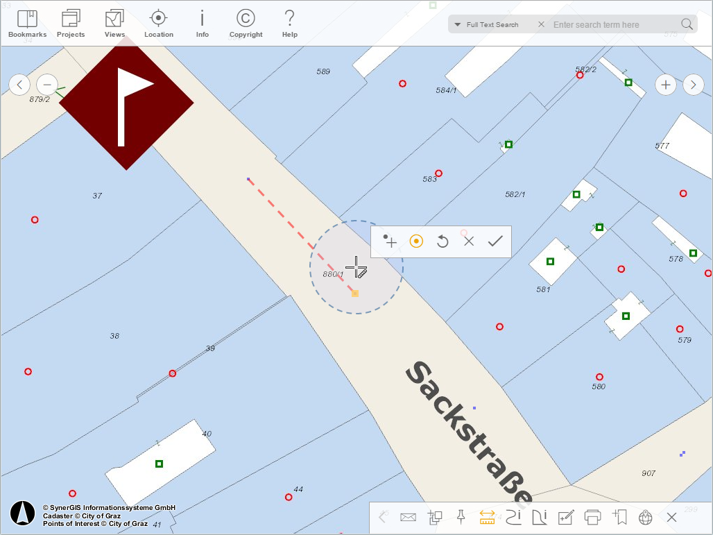 Activated snapping in the WebOffice mobile client - tablet mode