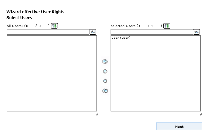 UserManagement Admin Web - select user for effective user rights UserManagement Admin Web - select user for effective user rights