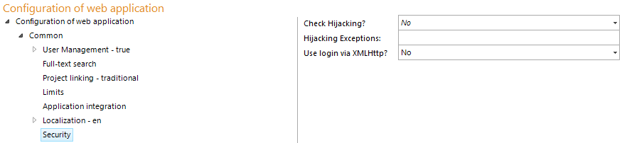 Security configuration