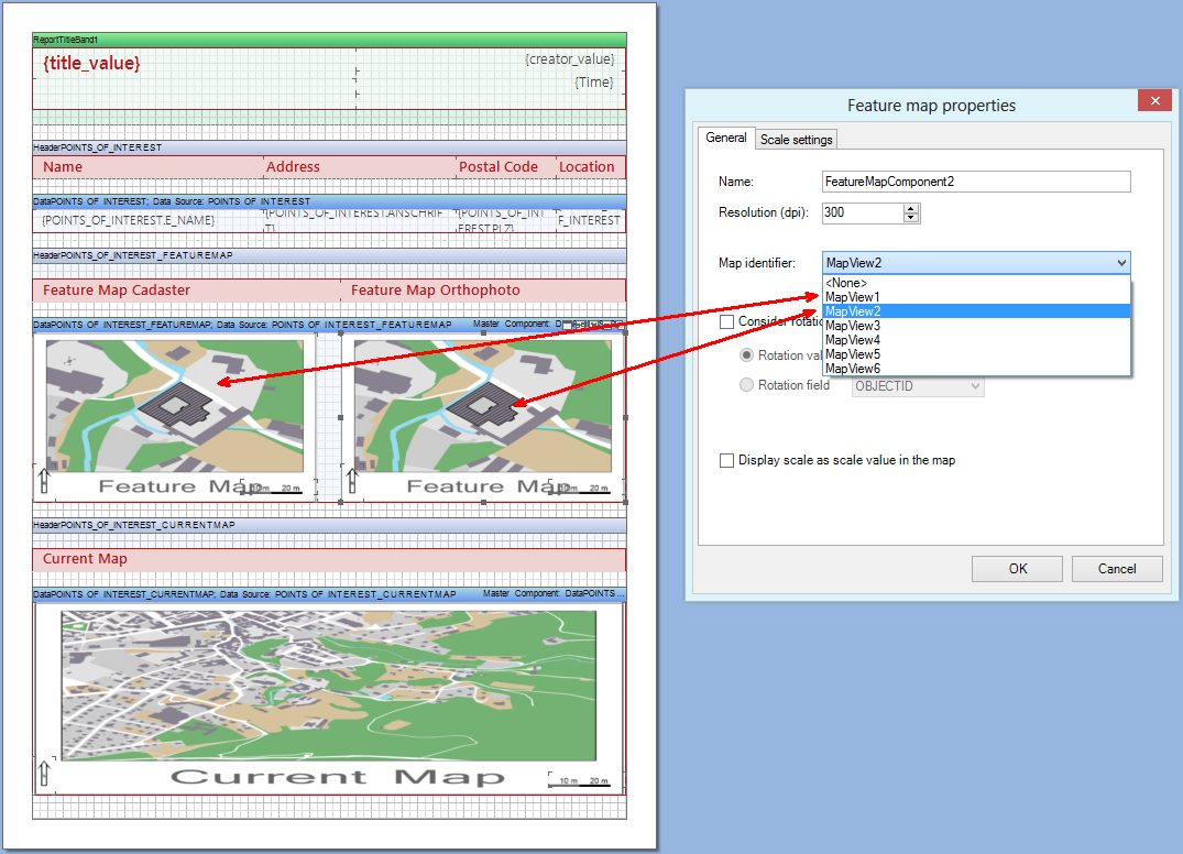 Configure map identifiers in the ePaper Designer