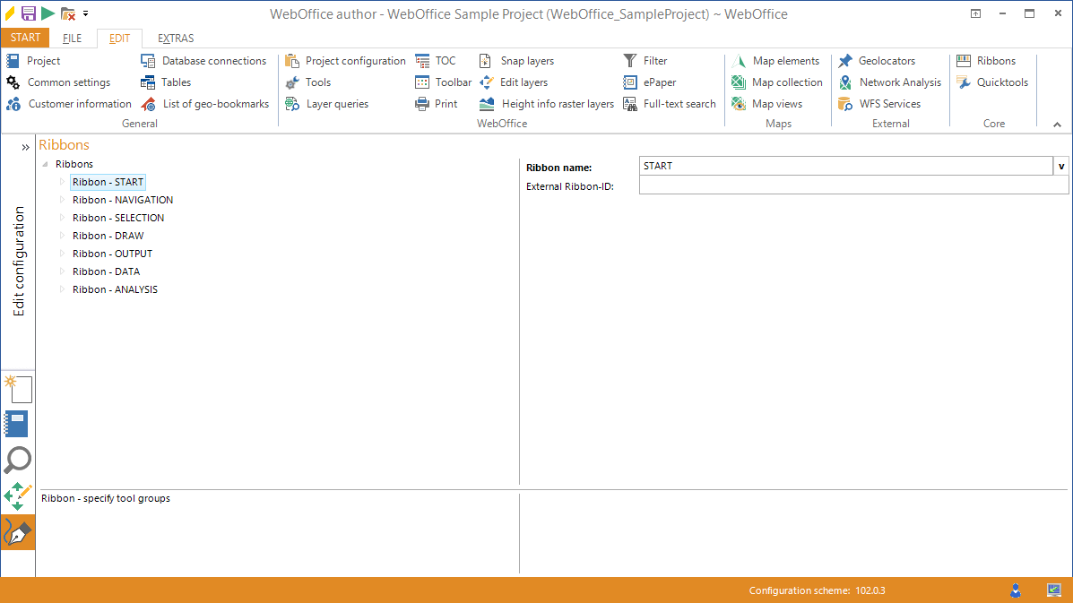 Ribbon set START in WebOffice author
