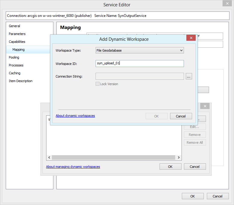 Add dynamic workspace - file geodatabase Add dynamic workspace - file geodatabase