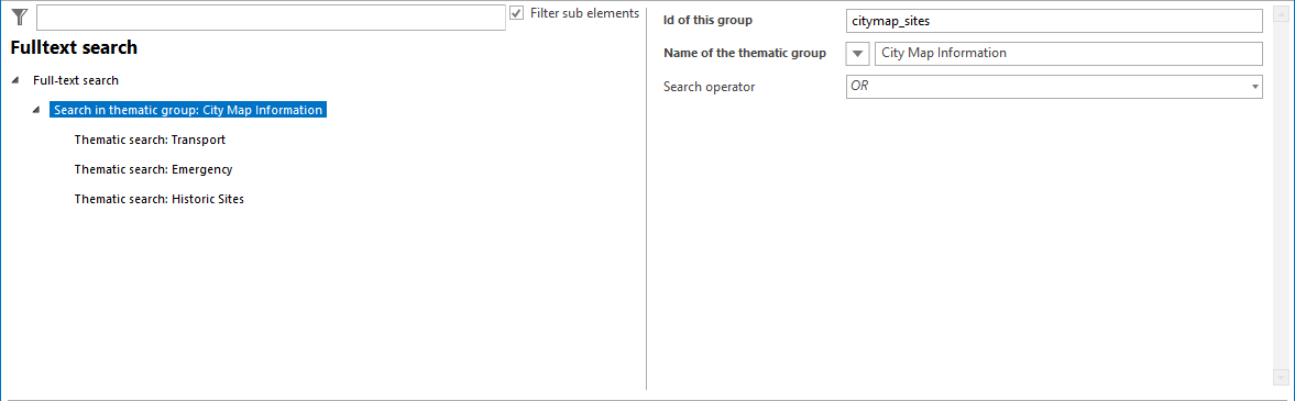 Full Text Search - Search in Thematic Groups