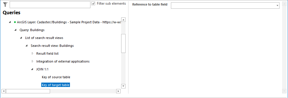 Key of target table configuration