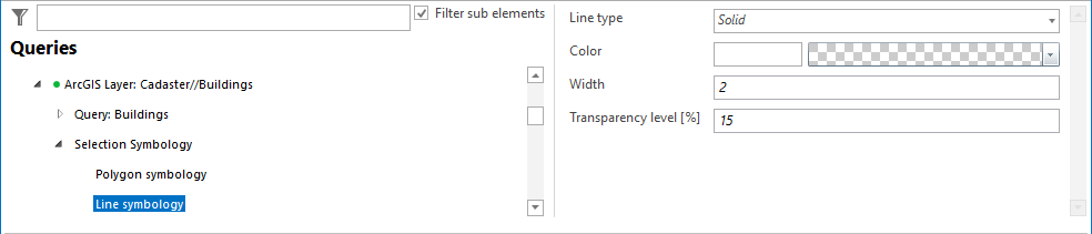 Line symbology configuration