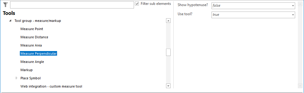 Measure - Perpendicular tool configuration