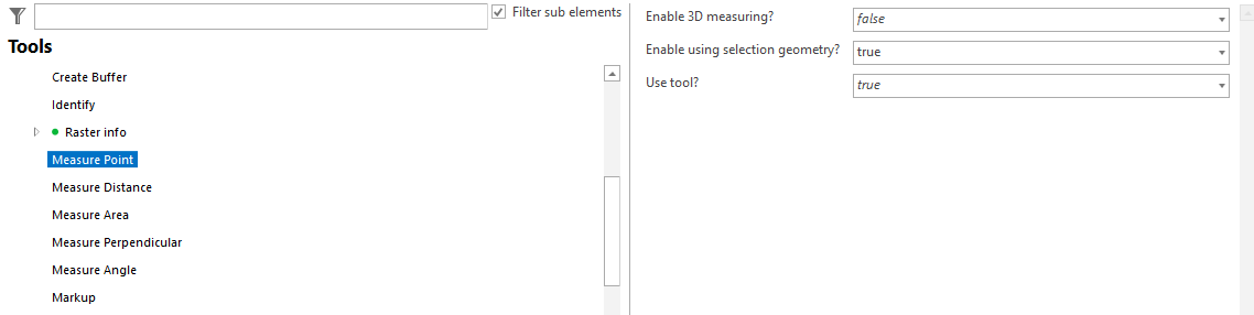 Measure - Point tool configuration Measure - Point tool configuration