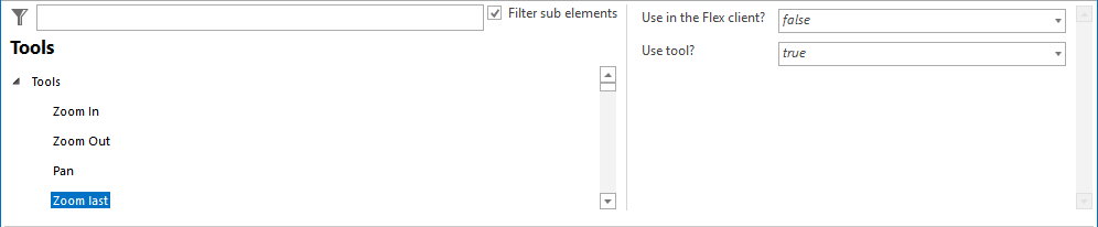 Zoom last tool configuration