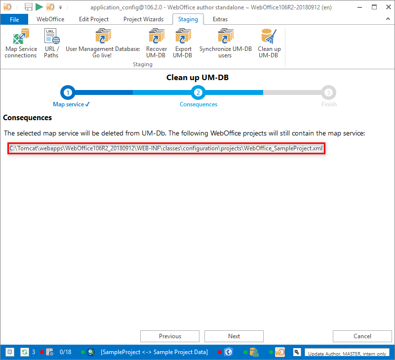 List of all projects which include the selected map service List of all projects which include the selected map service