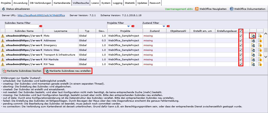 SynAdmin Volltextsuche Index Erstellung SynAdmin Volltextsuche Index Erstellung