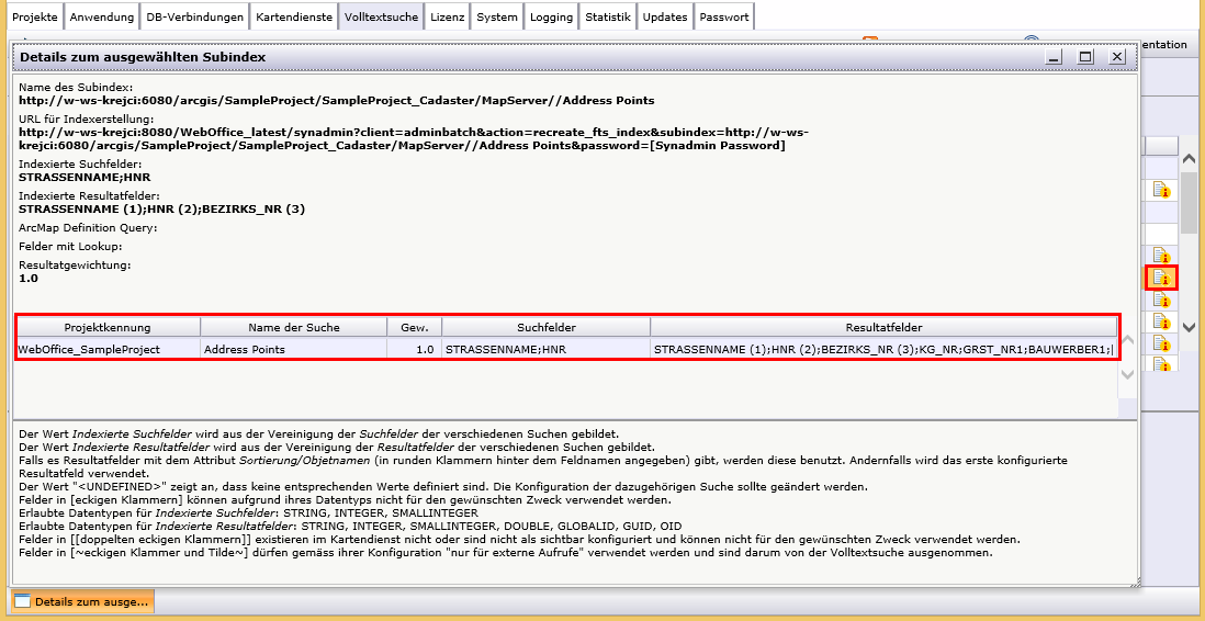 SynAdmin Volltextsuche Detailliste SynAdmin Volltextsuche Detailliste