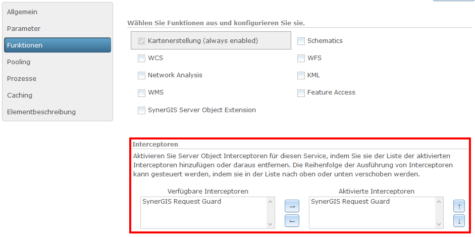 Aktivierung des SOI auf einem Kartendienst Aktivierung des SOI auf einem Kartendienst