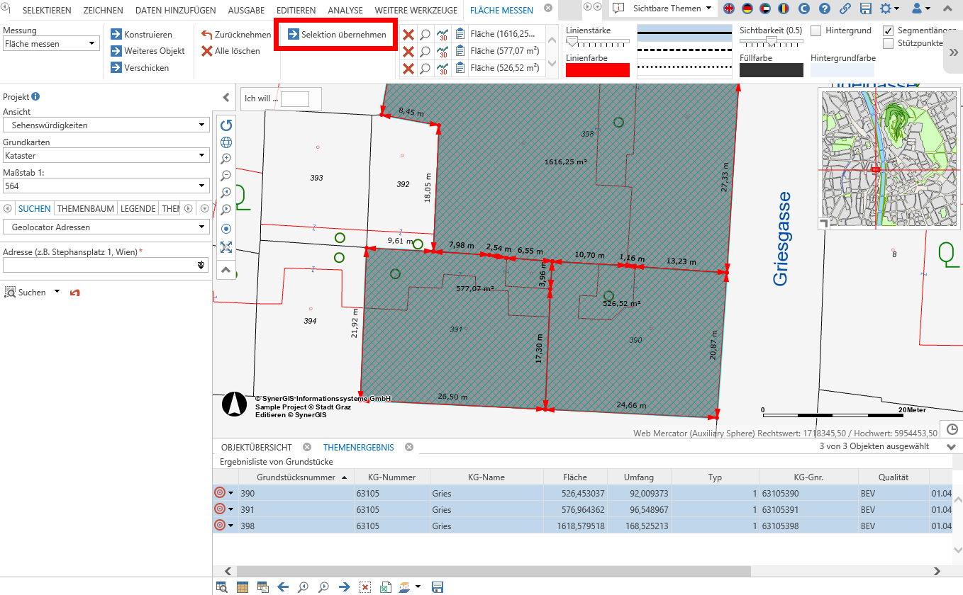 Selektionsgeometrie übernehmen im WebOffice core client Selektionsgeometrie übernehmen im WebOffice core client