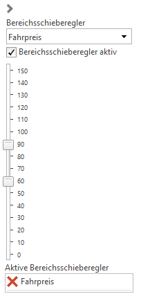 Bereichsschieberegler zur Auswahl eines Wertebereiches Bereichsschieberegler zur Auswahl eines Wertebereiches