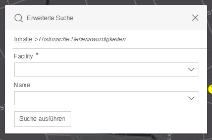 Breadcrumb und X Button in der nicht-hierarchischen Erweiterten Suche des WebOffice flex Clients Breadcrumb und X Button in der nicht-hierarchischen Erweiterten Suche des WebOffice flex Clients