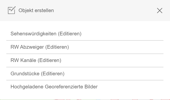 Liste verfügbarer Editier-Layer im WebOffice flex Client Liste verfügbarer Editier-Layer im WebOffice flex Client