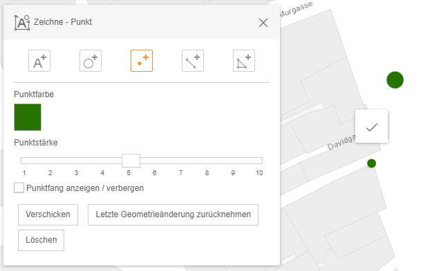 Setzen eines Punktes über Punktfang mit angepasster Darstellung im WebOffice flex Client Setzen eines Punktes über Punktfang mit angepasster Darstellung im WebOffice flex Client