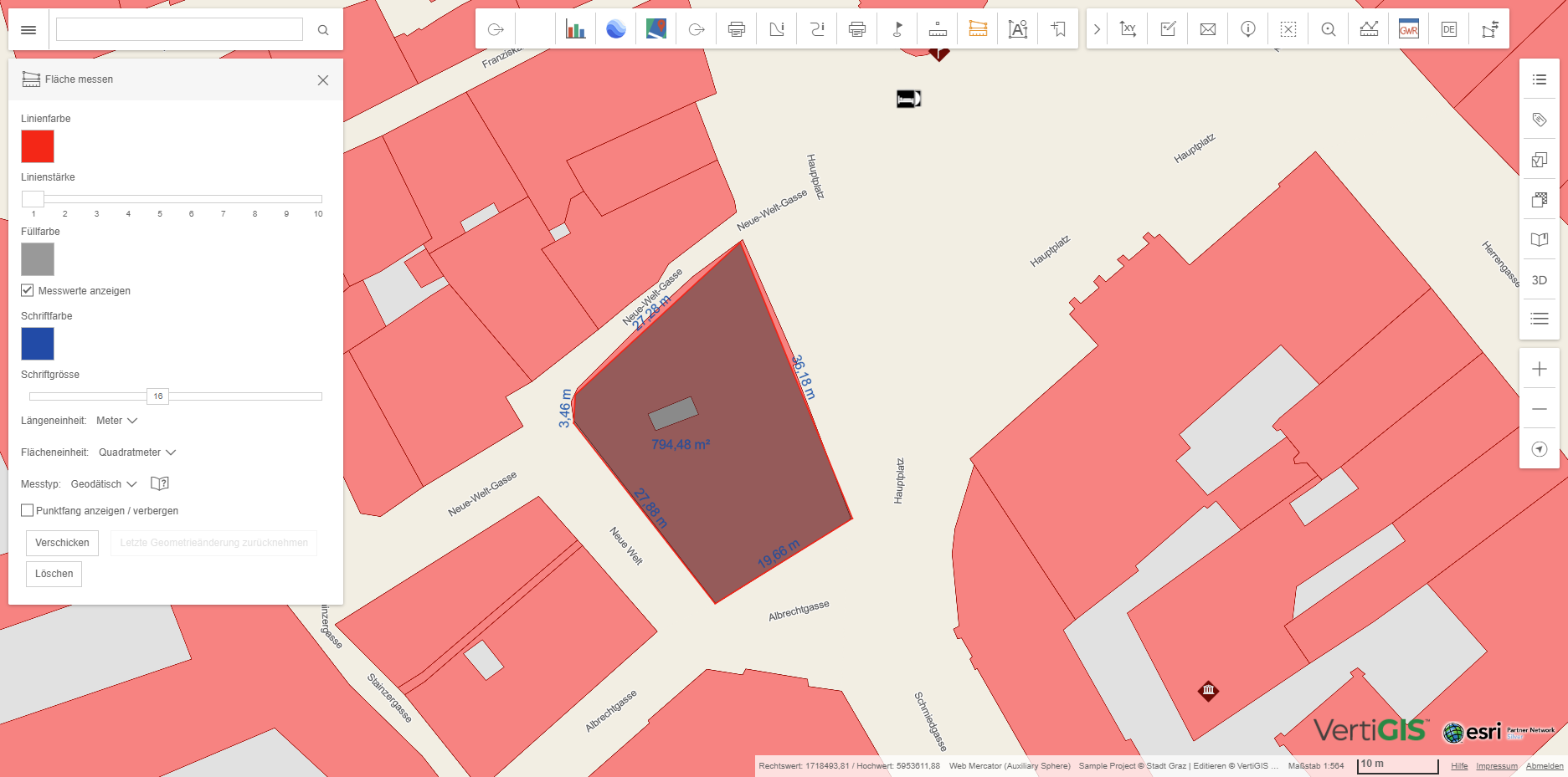 Fläche messen mit Stildialog im WebOffice flex Client Fläche messen mit Stildialog im WebOffice flex Client