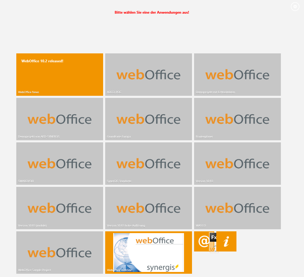 Landing Page im WebOffice html Client Landing Page im WebOffice html Client