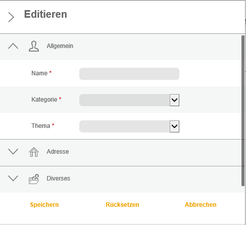 Gruppen von Editierfeldern im WebOffice mobile Client Gruppen von Editierfeldern im WebOffice mobile Client