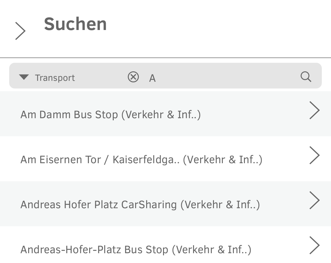 Vorschläge auf Basis der Eingabe