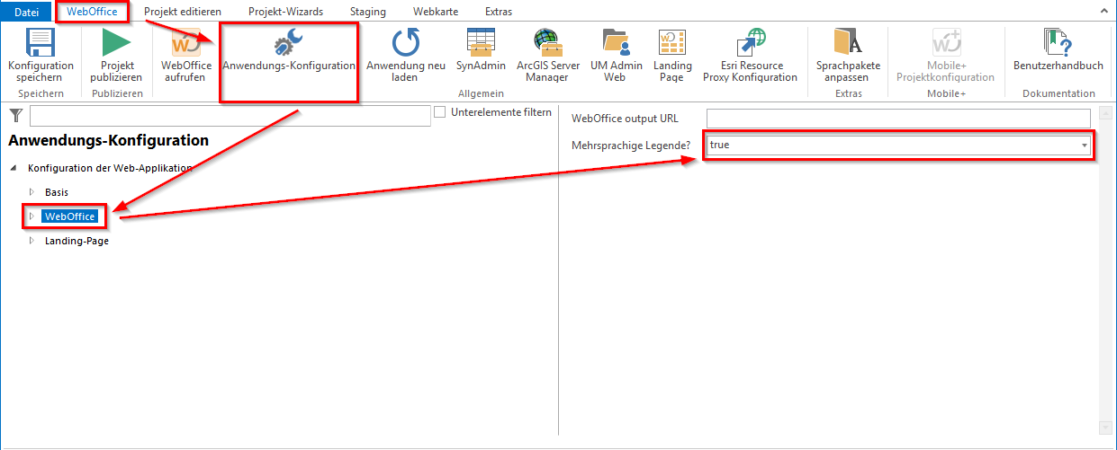 Funktion der Mehrsprachigen Legenden in der WebOffice Applikation aktivieren Funktion der Mehrsprachigen Legenden in der WebOffice Applikation aktivieren