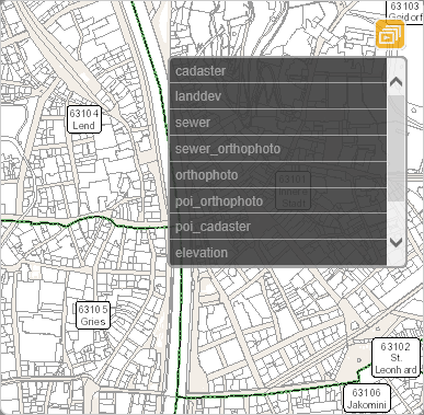 Kartenansichten im WebOffice map widget Kartenansichten im WebOffice map widget