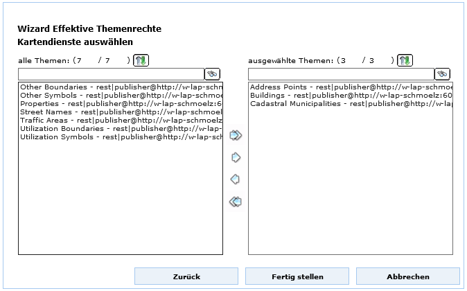 UserManagement Admin Web - Themenauswahl für effektive Themenrechte UserManagement Admin Web - Themenauswahl für effektive Themenrechte