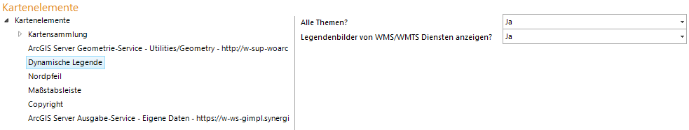 Konfiguration - Dynamische Legende in Kartenelementen Konfiguration - Dynamische Legende in Kartenelementen
