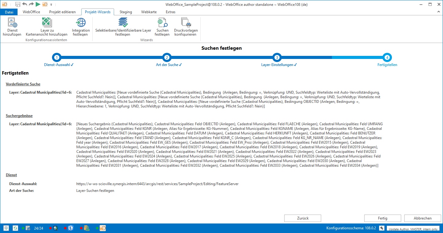 Assistent ArcGIS-Suche erstellen - Zusammenfassung Assistent ArcGIS-Suche erstellen - Zusammenfassung