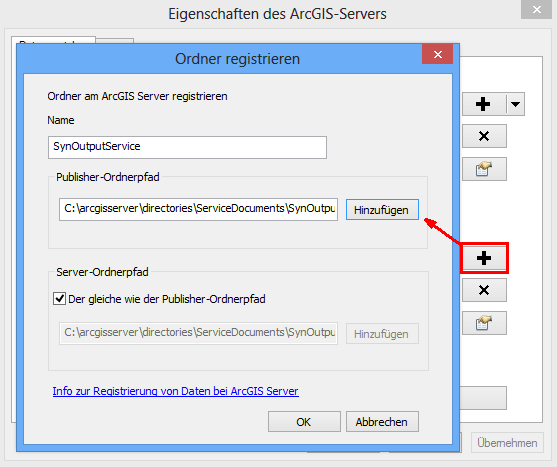 Registrieren des Ordners SynOutputService