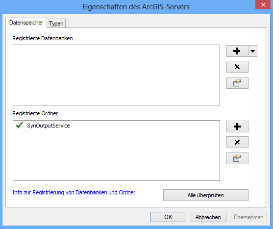 Registrierter Ordner SynOutputService