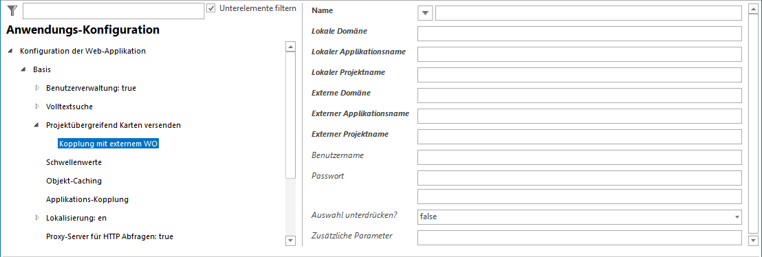Konfiguration - Projektübergreifende Karten versenden Konfiguration - Projektübergreifende Karten versenden