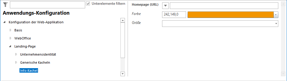Konfiguration - Info-Kachel Konfiguration - Info-Kachel