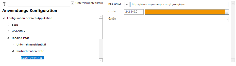 Konfiguration - Nachrichtenticker Konfiguration - Nachrichtenticker