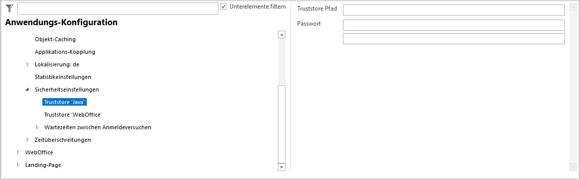 Truststore 'Java' Konfiguration Truststore 'Java' Konfiguration