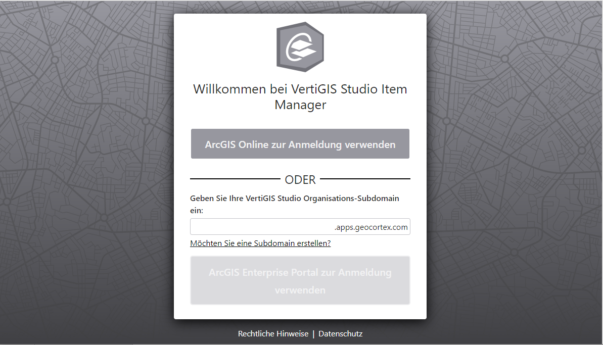 VertiGIS Studio Item Manager Website VertiGIS Studio Item Manager Website