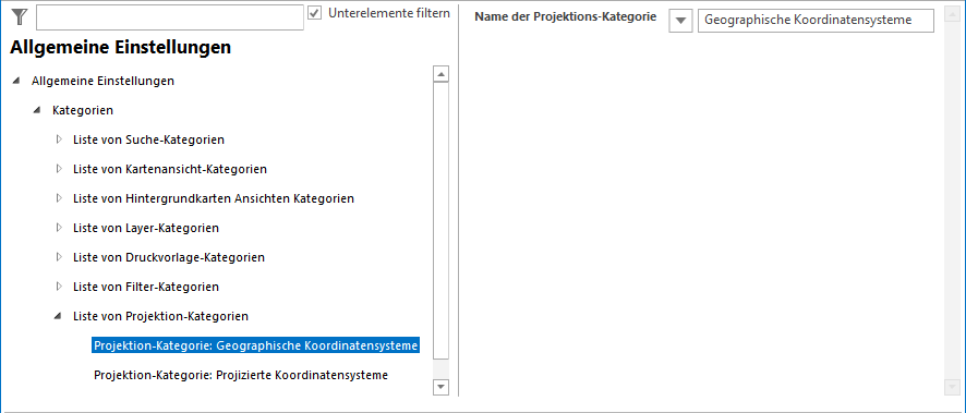 Konfiguration der entsprechenden Projektions-Konfiguration Konfiguration der entsprechenden Projektions-Konfiguration