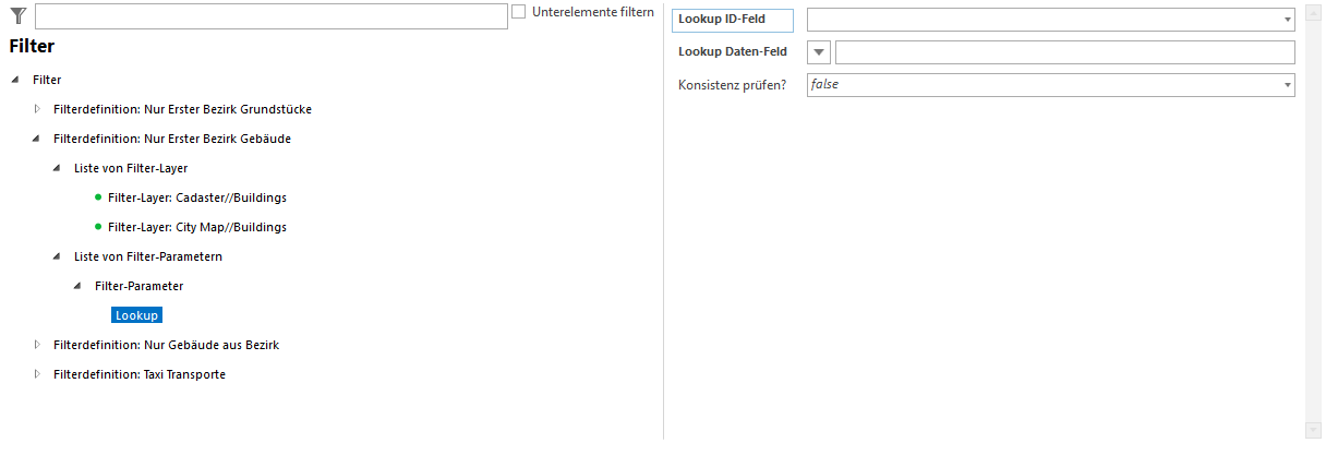 Definition von Lookups auf einen Filter Definition von Lookups auf einen Filter