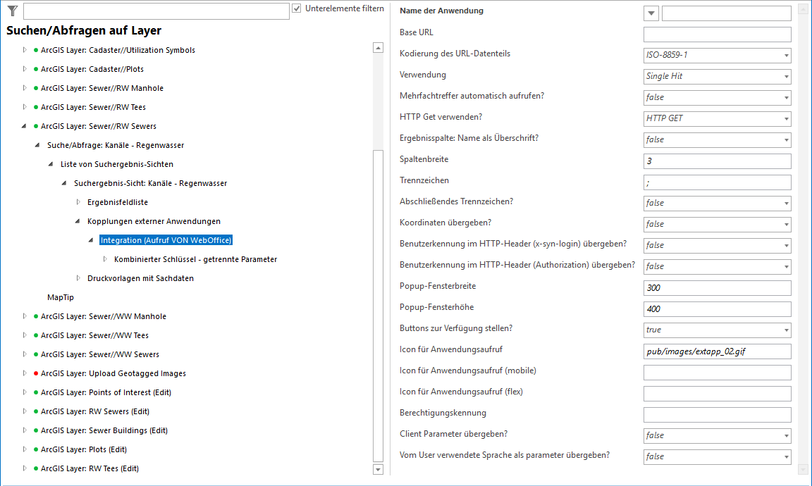 Integration (Aufruf VON WebOffice) Konfiguration