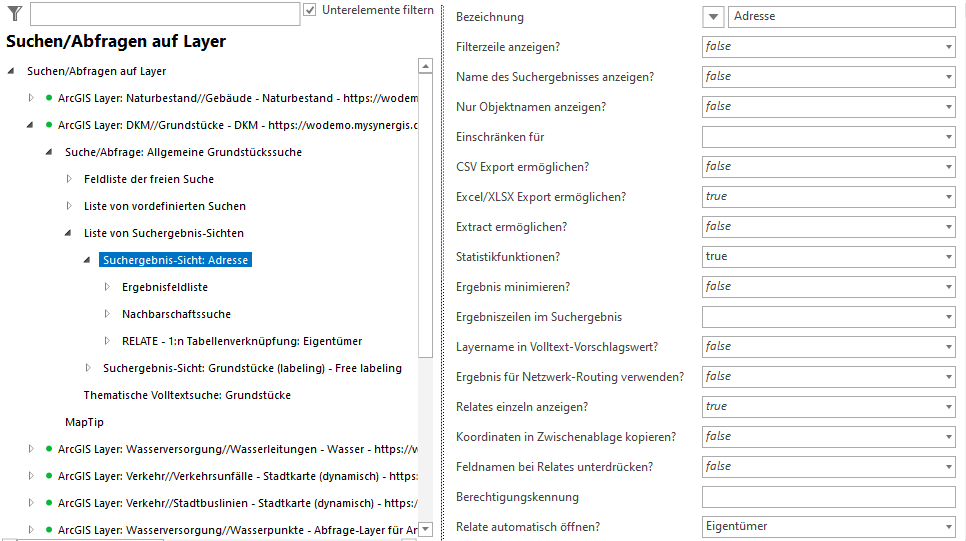 Konfiguration Suchergebnis-Sichten