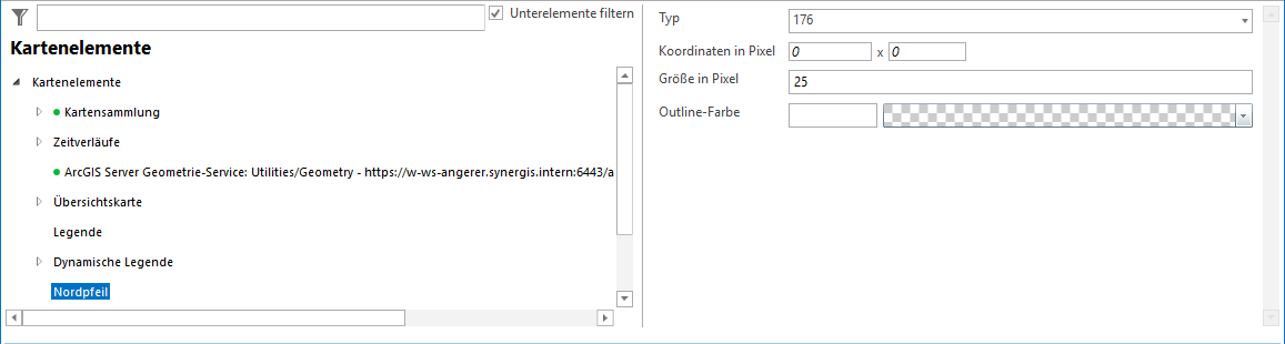 Konfiguration Nordpfeil