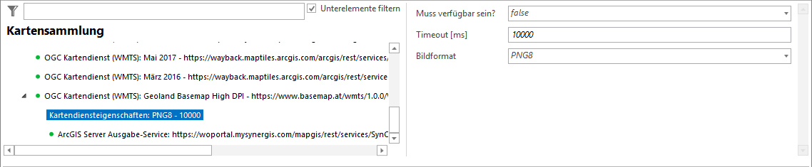 Konfiguration Kartendiensteigenschaften von OGC WMTS Konfiguration Kartendiensteigenschaften von OGC WMTS